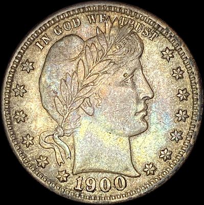 1900 Silver Barber Quarter CLOSELY UNCIRCULATED. 1900 Silver Barber Quarter CLOSELY UNCIRCULATED