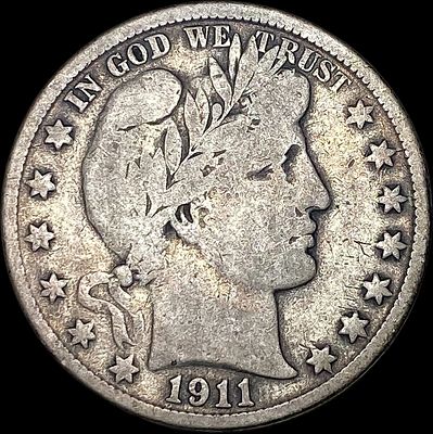 1911-S Silver Barber Half Dollar NICELY CIRCULATED. 1911-S Silver Barber Half Dollar NICELY 