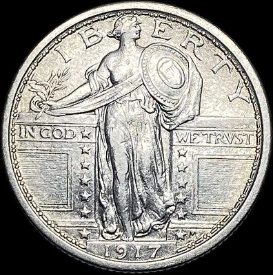 1917 Type 1 Standing Liberty Quarter CHOICE AU. 1917 Type 1 Standing Liberty Quarter CHOICE AU