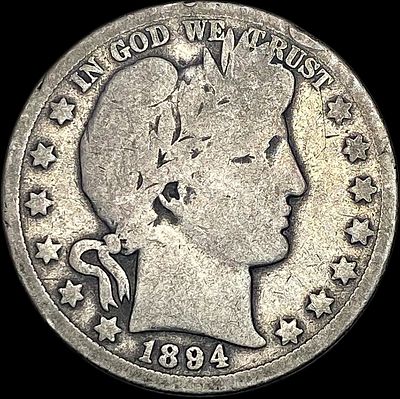 1894-O Silver Barber Half Dollar NICELY CIRCULATED. 1894-O Silver Barber Half Dollar NICELY 