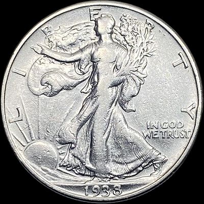 1938-D Walking Liberty Half Dollar LIGHTLY CIRCULATED. 1938-D Walking Liberty Half Dollar 