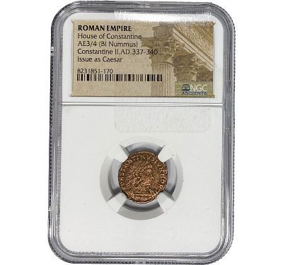 Roman Constantine II, AD 337-340 AE3/4 BI Nummus NGC