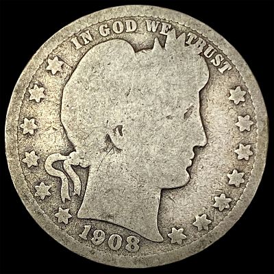 1908 Silver Barber Quarter NICELY CIRCULATED
