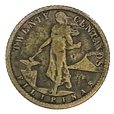 1918-S Philippines 20 Centavos