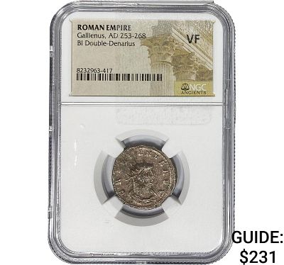 Roman Gallienus, AD 253-268 BI Dbl-Denarius NGC