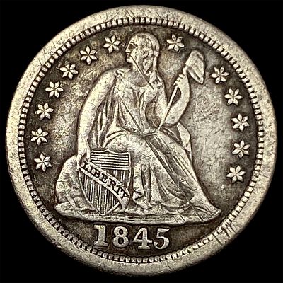 1845-O Silver Seated Liberty Dime NEARLY UNCIRCULATED