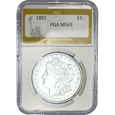 1892 Morgan Silver Dollar PGA MS63