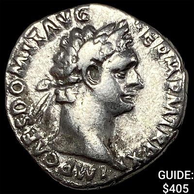 Roman Domitian 81-96 AD Silver Denarius CLOSELY UNCIRCULATED