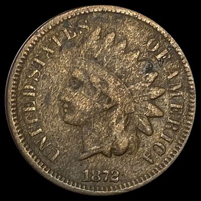 1872 Indian Head Cent LIGHTLY CIRCULATED