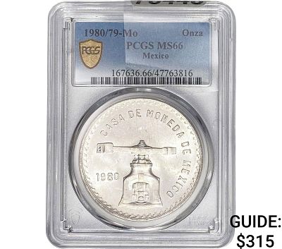1980/79-Mo Mexico Silver Onza PCGS MS66