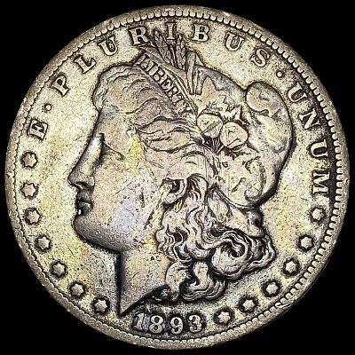 1893-CC Silver Morgan Dollar LIGHTLY CIRCULATED