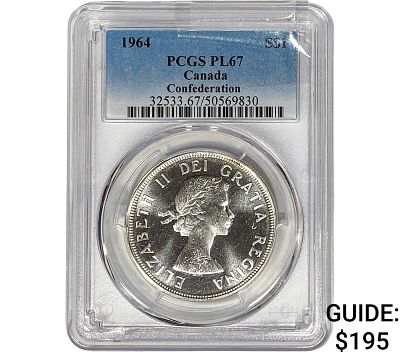 1964 Canada 0.6oz Silver Dollar PCGS PL67