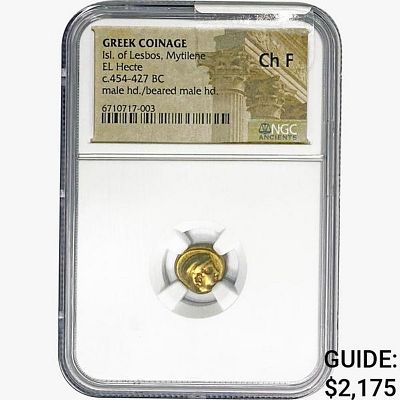 Greek Lesbos, Mytilene EL Hecte c. 454-427 BC NGC Ch F