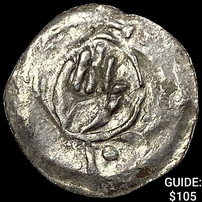 1250-1300 Germany SIlver Hand Heller NEARLY UNCIRCULATED