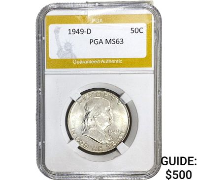 1949-D Franklin Half Dollar PGA MS63
