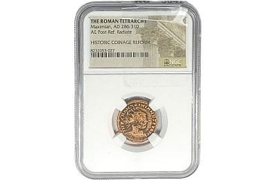 Roman Tetrarchy Maximian, AD286-310 AE Post-Ref. Radiate NGC