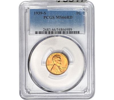 1939-S Wheat Cent PCGS MS66 RD