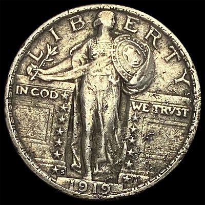 1919-S Standing Liberty Quarter NEARLY UNCIRCULATED. 1919-S Standing Liberty Quarter NEARLY 
