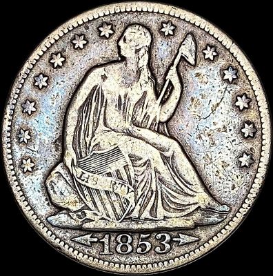 1853 Seated Liberty Half Dollar Arrows/Rays LIGHTLY CIRCULATED