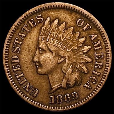 1869 Indian Head Cent NEARLY UNCIRCULATED