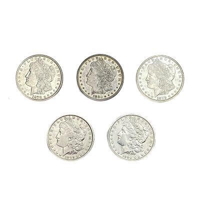 [5 Coins] 1878-1896 Morgan Silver Dollar