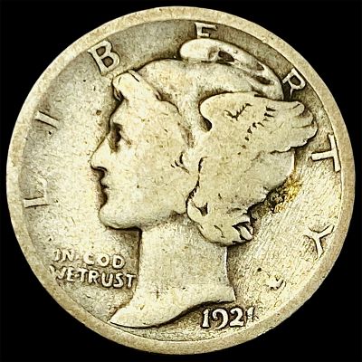 1921 Silver Mercury Dime NICELY CIRCULATED