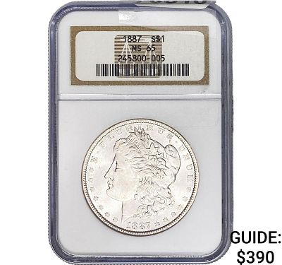 1887 Morgan Silver Dollar NGC MS65