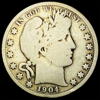 1904-S Silver Barber Half Dollar NICELY CIRCULATED. 1904-S Silver Barber Half Dollar NICELY 