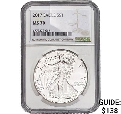 2017 Silver Eagle NGC MS70
