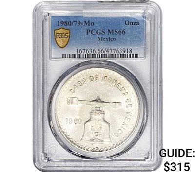 1980/79-MO Silver Mexico 1 Onza PCGS MS66
