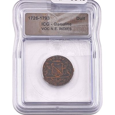 1726-1793 VOC N.E. Indies Bronze Duit ICG Genuine