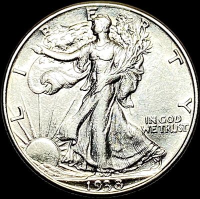 1938-D Silver Half Dollar Walking Liberty CLOSELY UNCIRCULATED