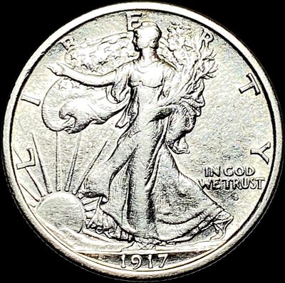 1917-D Silver Half Dollar NEARLY UNCIRCULATED
