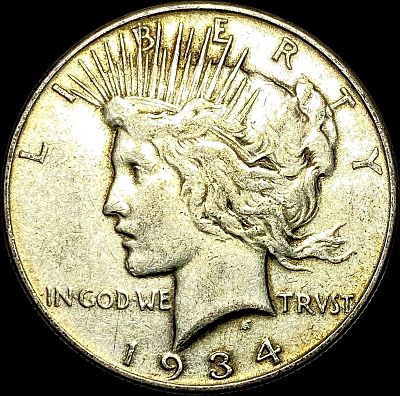 1934 Silver Peace Dollar NEARLY UNCIRCULATED