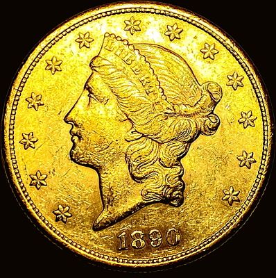 1890-S Gold $20 Liberty Head Double Eagle UNCIRCULATED