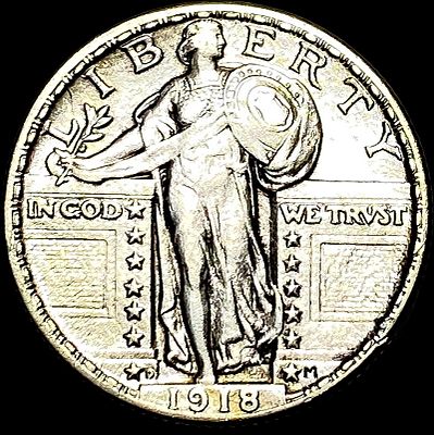 1918-D Silver Standing Liberty Quarter CLOSELY UNCIRCULATED