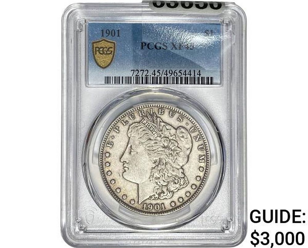 1901 Morgan Silver Dollar PCGS XF45