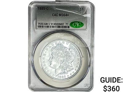 1885-O Morgan Silver Dollar CAC MS64+