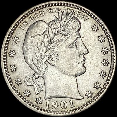 1901 Silver Barber Quarter CLOSELY UNCIRCULATED
