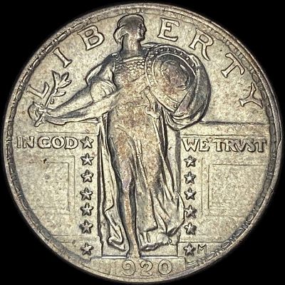 1920 Standing Liberty Silver Quarter CLOSELY UNCIRCULATED