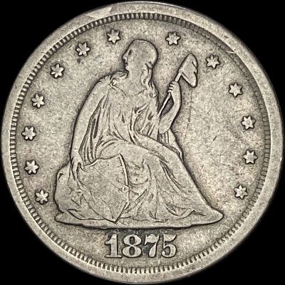 1875-S Silver Twenty Cents Piece LIGHTLY CIRCULATED