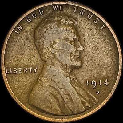1914-D Lincoln Wheat Cent LIGHTLY CIRCULATED