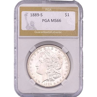 1889-S Morgan Silver Dollar PGA MS66