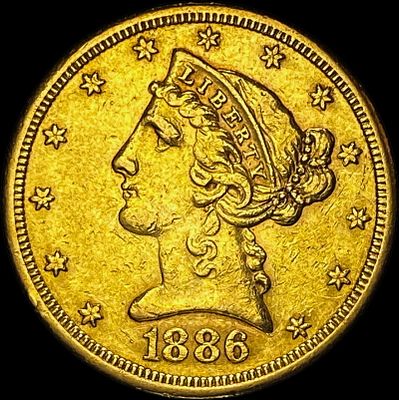1886-S Gold $5 Half Eagle UNCIRCULATED