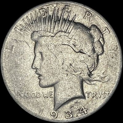 1934-S Silver Peace Dollar LIGHTLY CIRCULATED