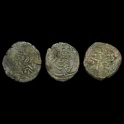 [3 Coins]Pratihara Empire 780-980 AD SIlver Drachm NEARLY UNCIRCULATED