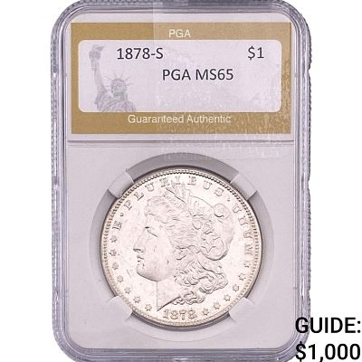 1878-S Morgan Silver Dollar PGA MS65