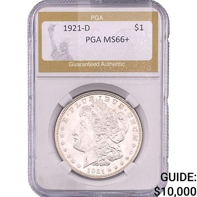 1921-D Morgan Silver Dollar PGA MS66+