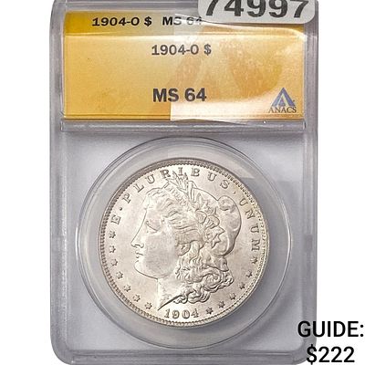 1904-O Morgan Silver Dollar ANACS MS64