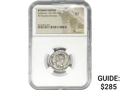 Roman Gallienus, AD 253-268 BI Dbl-Denarius NGC XF